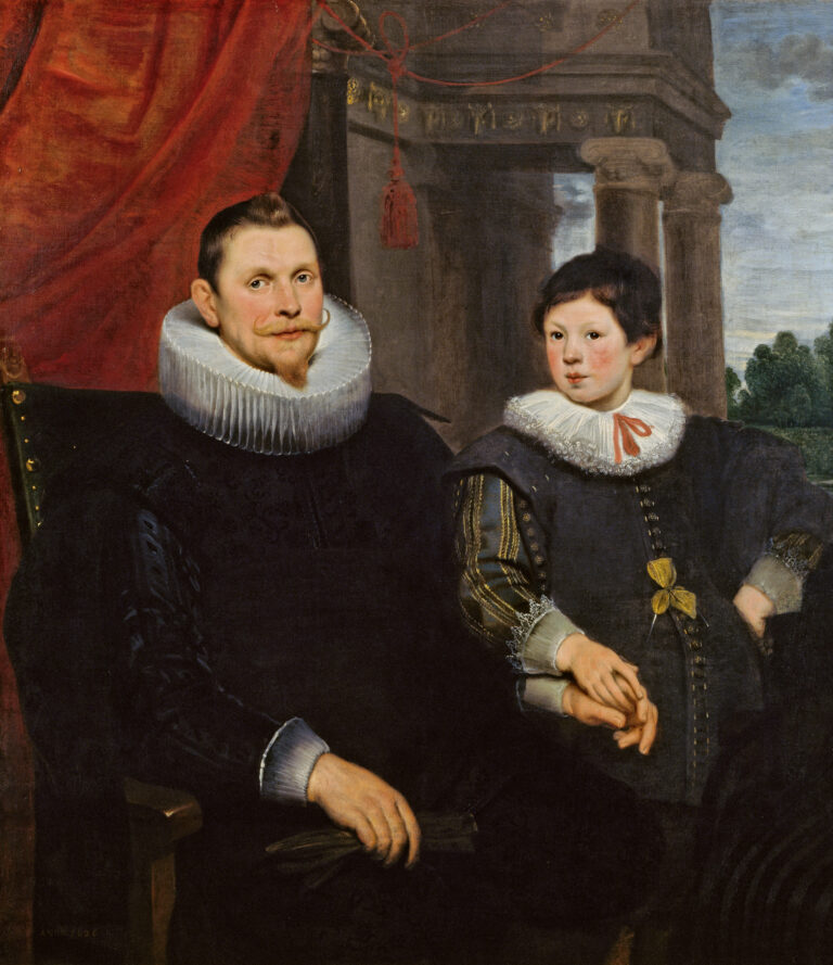 CORNELIS DE VOS, DOBBELTPORTRÆT AF EN FAR MED SIN SØN, 1626